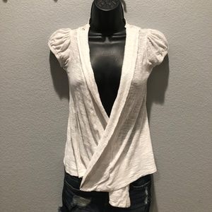 SOLD! Short Sleeve White Cover Up with Lace Back